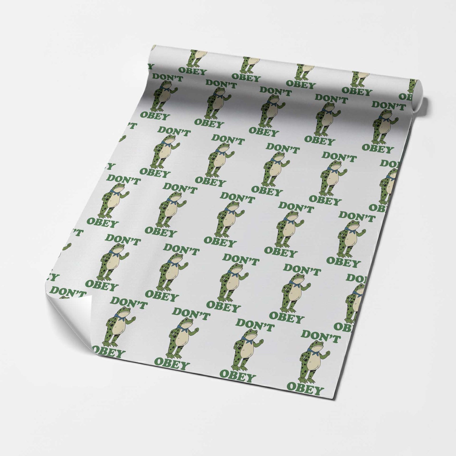 Don't Obey Portland Frog Wrapping Paper Roll Resist Inflatable Frogs Protest TS02 White Print Your Wear
