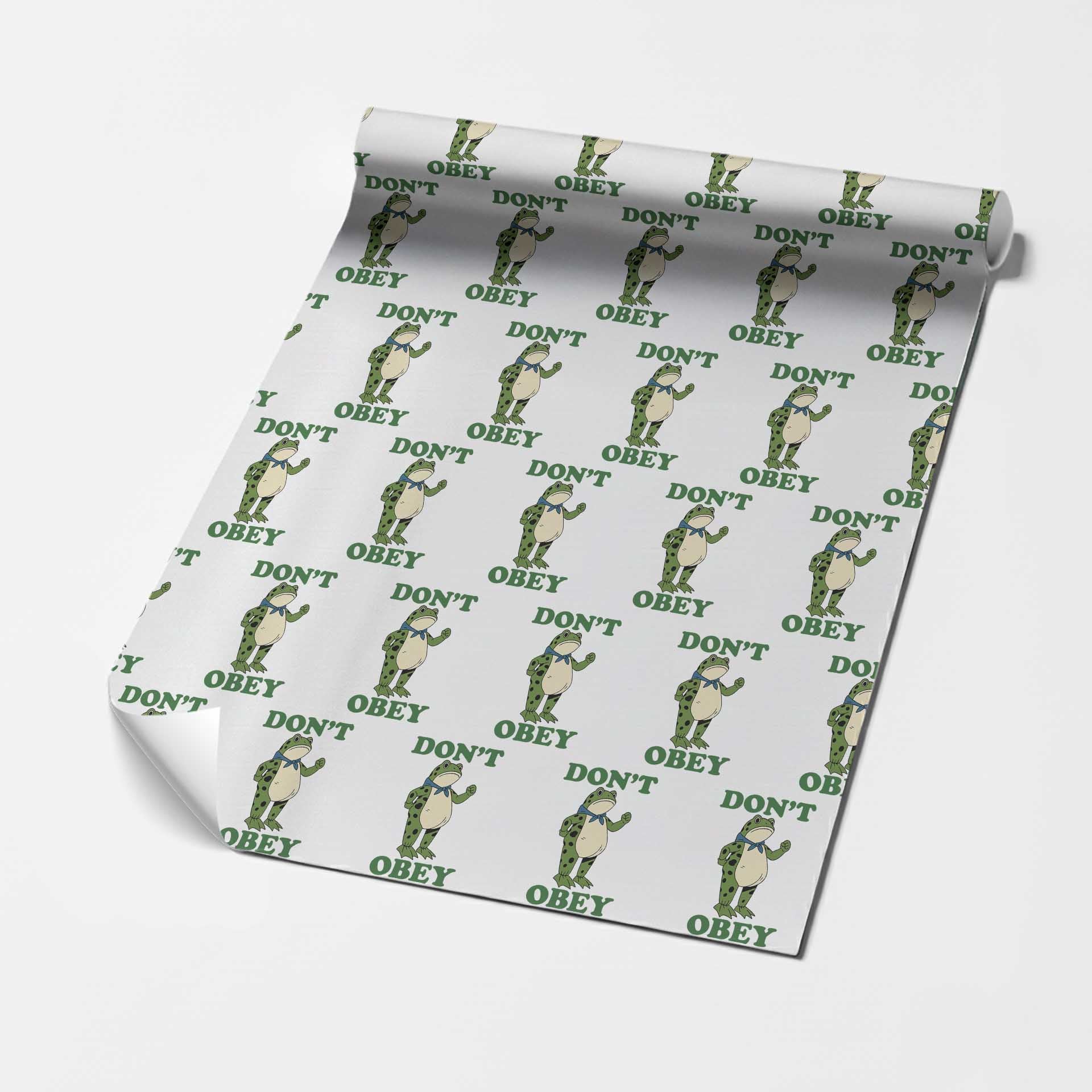 Don't Obey Portland Frog Wrapping Paper Roll Resist Inflatable Frogs Protest - Print Your Wear