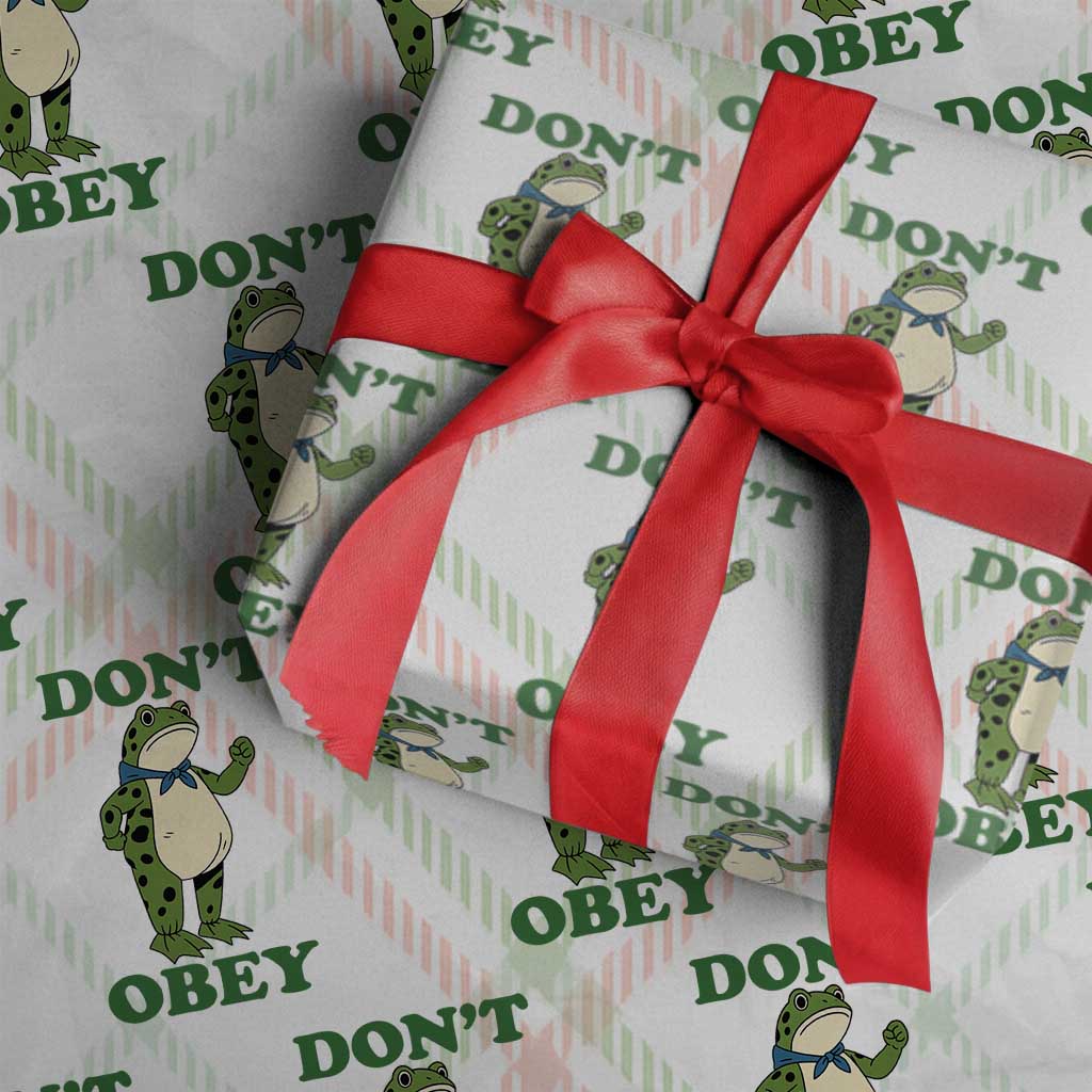 Don't Obey Portland Frog Wrapping Paper Roll Resist Inflatable Frogs Protest TS02 Christmas Plaid Print Your Wear
