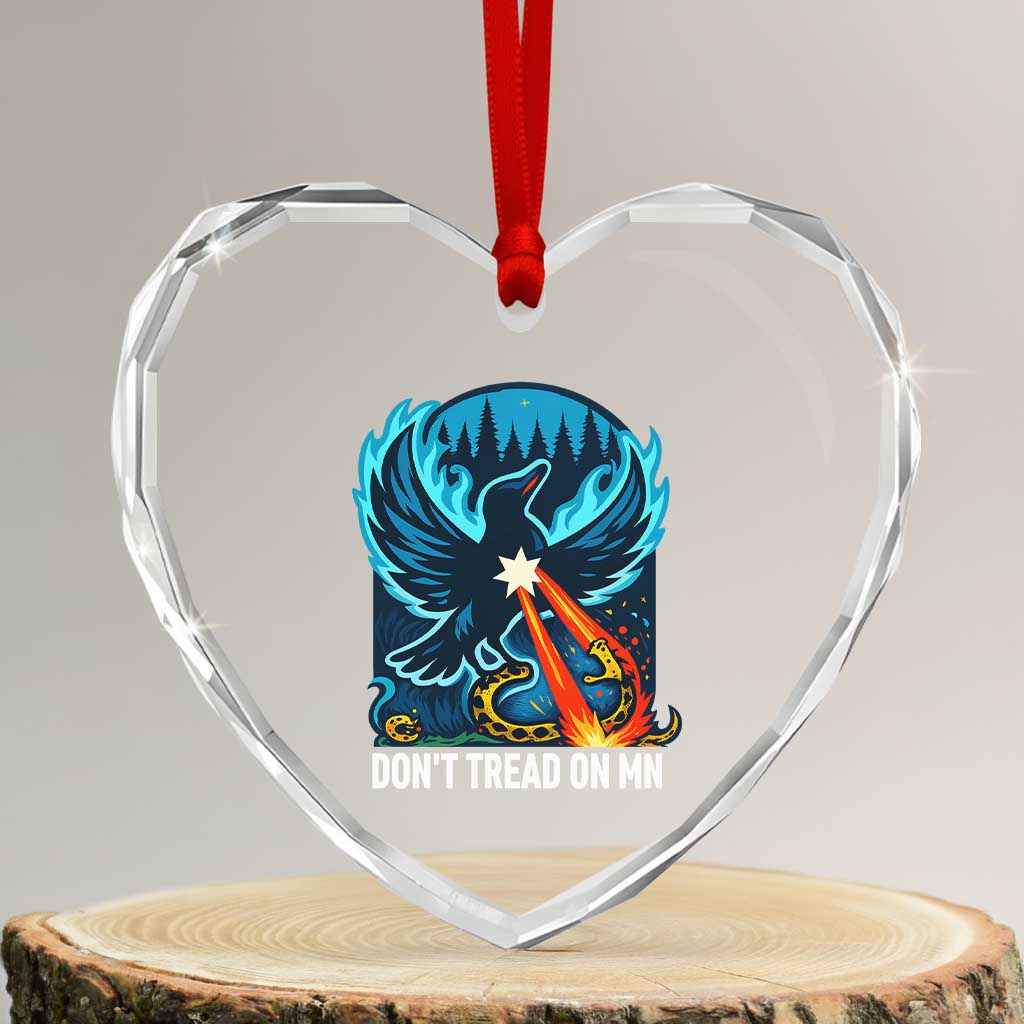 Don’t Tread on MN Minnesota Heart Crystal Glass Ornament Rebel Loon Ice Out Resistance TS02 Transparent Glass 3'' Heart Print Your Wear