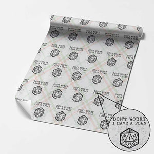 Dont Worry I Have a Plan Dice Humor Wrapping Paper Roll Funny Tabletop RPG Dungeon Roleplay Fans TS02 Christmas Plaid Print Your Wear