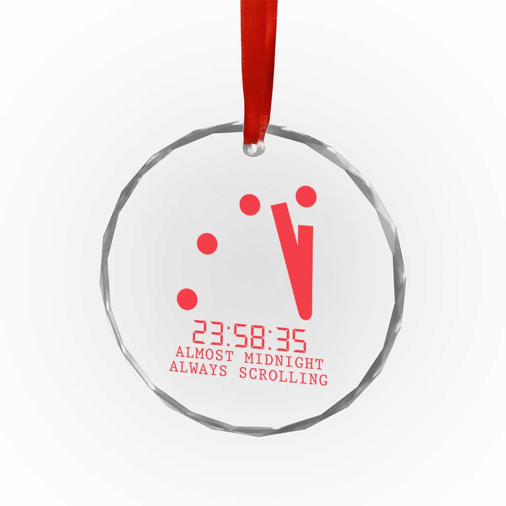 Doomsday Clock Armageddon Crystal Glass Ornament Almost Midnight Always Scrolling TS14 Print Your Wear