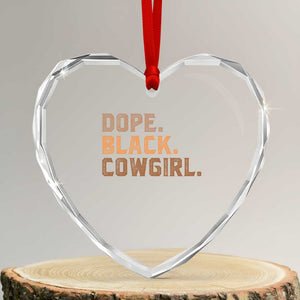 Dope Black Cowgirl Heart Crystal Glass Ornament Black History Month African American TS10 Transparent Glass 3'' Heart Print Your Wear
