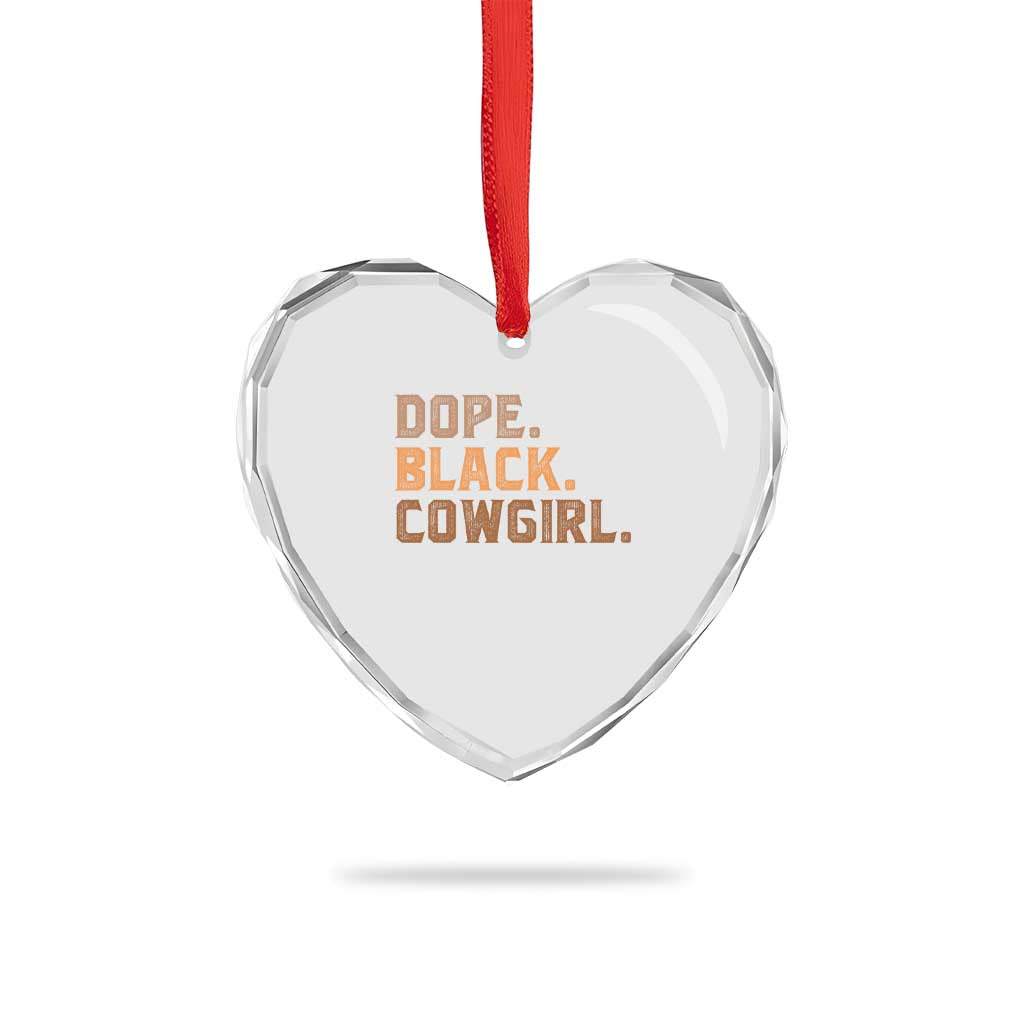 Dope Black Cowgirl Heart Crystal Glass Ornament Black History Month African American TS10 Print Your Wear