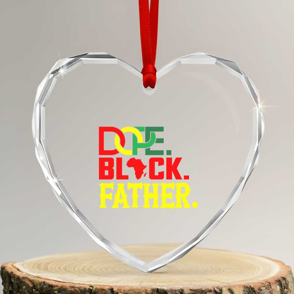 Dope Black Father Heart Crystal Glass Ornament Proud Black Father Gift TS12 Transparent Glass 3'' Heart Print Your Wear