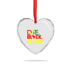 Dope Black Father Heart Crystal Glass Ornament Proud Black Father Gift