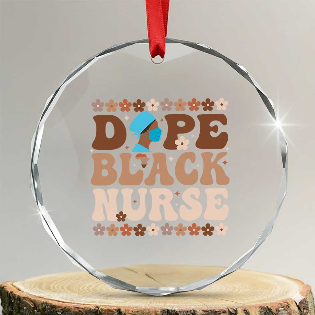 Dope Black Nurse Crystal Glass Ornament African American Black Nurse Gift TS12 Transparent Glass 3'' Circle Print Your Wear