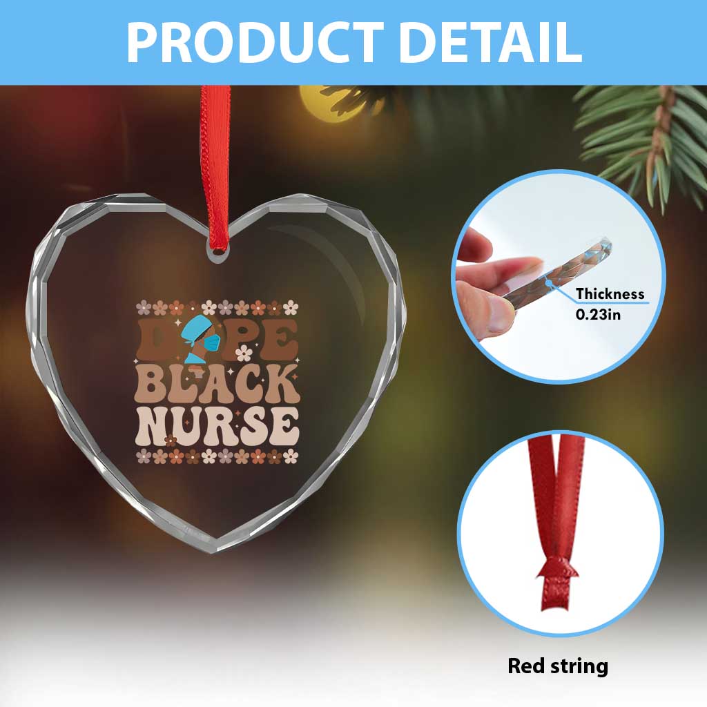 Dope Black Nurse Heart Crystal Glass Ornament African American Black Nurse Gift TS12 Print Your Wear