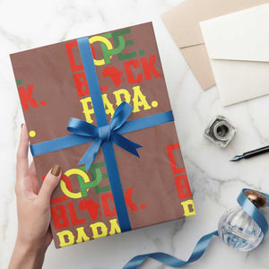 Dope Black Papa Wrapping Paper Roll Melanin King Fathers Day Gift