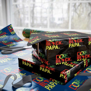 Dope Black Papa Wrapping Paper Roll Melanin King Fathers Day Gift