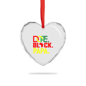 Dope Black Papa Heart Crystal Glass Ornament Melanin King Fathers Day Gift