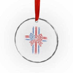 Dot Day Christian Crystal Glass Ornament Patriotic Polka Dot Cross