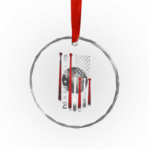 Double Play Crystal Glass Ornament 6 4 3 2 Vintage Baseball Math Softball Player American Flag TS10 Print Your Wear