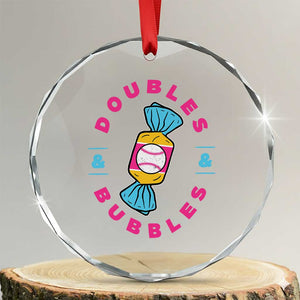 Doubles and Bubbles Baseball Candy Gum Crystal Glass Ornament TS11 Transparent Glass 3'' Circle Print Your Wear
