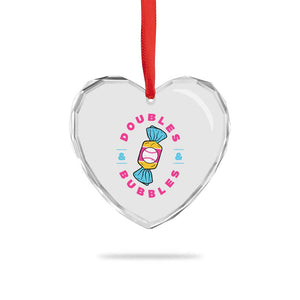 Doubles and Bubbles Baseball Candy Gum Heart Crystal Glass Ornament TS11 Print Your Wear