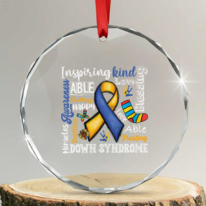 Down Syndrome Awareness Crystal Glass Ornament Rock Your Socks Different Not Less TS10 Transparent Glass 3'' Circle Print Your Wear