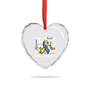 Down Syndrome Awareness Heart Crystal Glass Ornament Rock Your Socks Different Not Less TS10 Print Your Wear