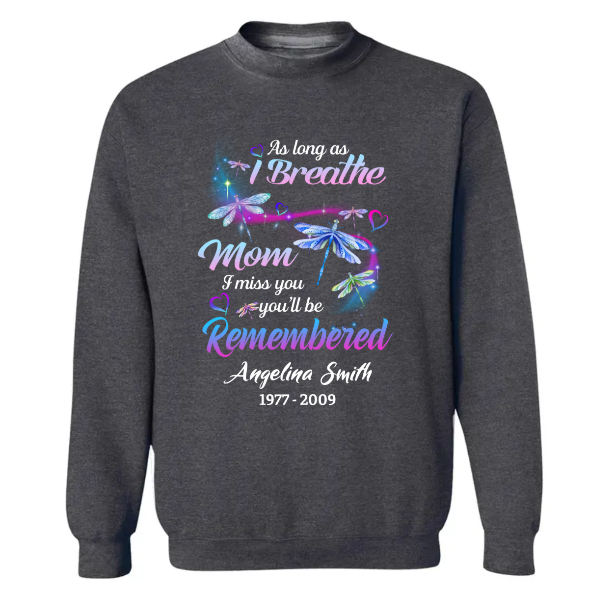 Personalized Memorial Mom Dragonfly T Shirt Sympathy Gift for Loss of Mother CTM02 Sweater Custom - Printyourwear