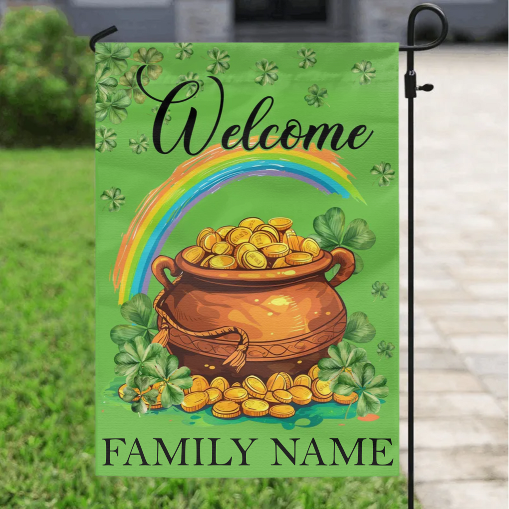 Personalized Garden Flag Custom Text Happy St Patrick's Day Welcom Flag CTM02 Garden Flag (18