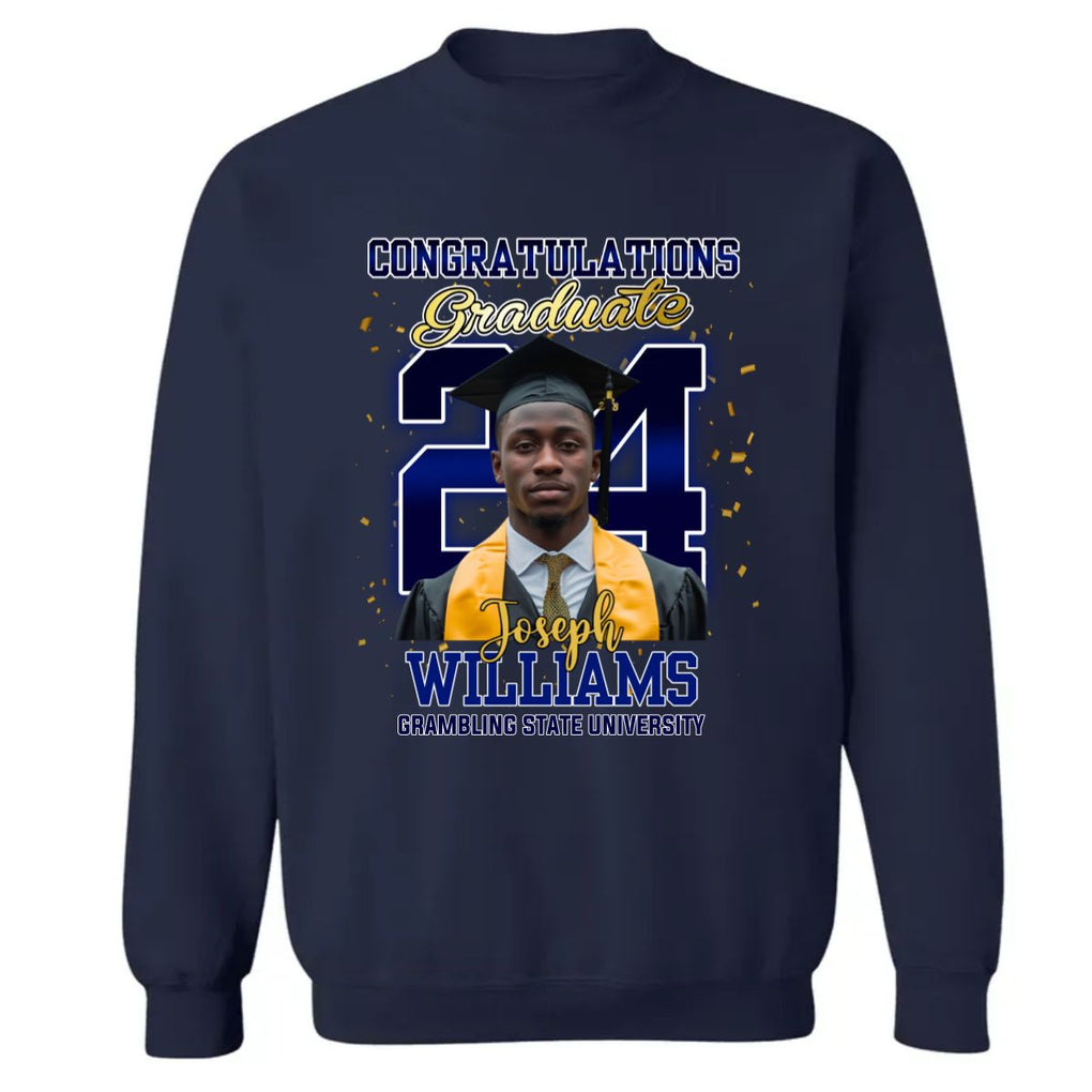 Custom Photo Personalized Graduation Shirt 2024 Graduate Congratulations Gifts CTM02 Sweater Custom - Printyourwear