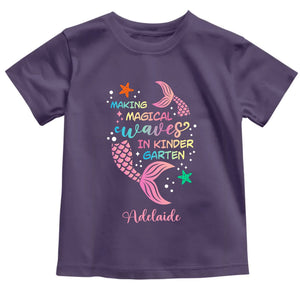 Personalized Custom Name Kindergarten Girl T Shirt For Kid Mermaid Making Magical Waves CTM02 Printyourwear