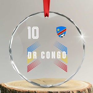 DR Congo Soccer Sports Graphic Number 10 Jersey Style Crystal Glass Ornament Proud Congolese Football Fans Game Day Pride