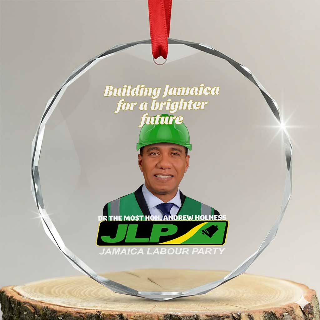 Dr Most Hon Andrew Holness JLP Supporter Crystal Glass Ornament Building Jamaica for a Brighter Future Jamaica Labor Party Politics TS02 Transparent Glass 3'' Circle Print Your Wear