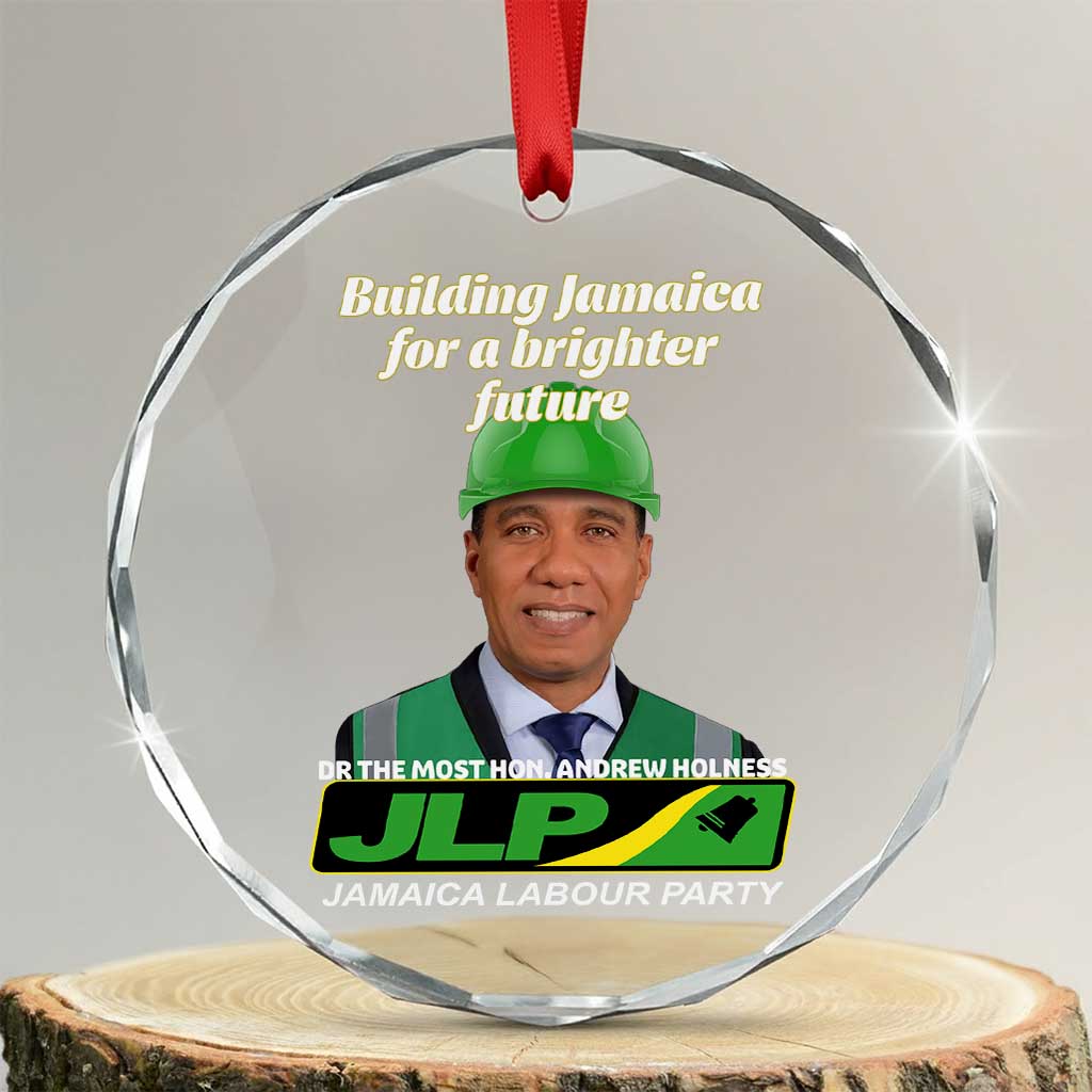 Dr Most Hon Andrew Holness JLP Supporter Crystal Glass Ornament Building Jamaica for a Brighter Future Jamaica Labor Party Politics TS02 Transparent Glass 3'' Circle Print Your Wear