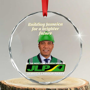 Dr Most Hon Andrew Holness JLP Supporter Crystal Glass Ornament Building Jamaica for a Brighter Future Jamaica Labor Party Politics TS02 Transparent Glass 3'' Circle Print Your Wear
