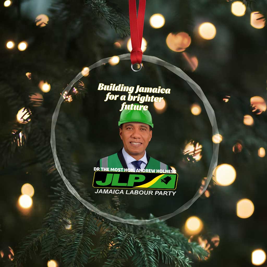 Dr Most Hon Andrew Holness JLP Supporter Crystal Glass Ornament Building Jamaica for a Brighter Future Jamaica Labor Party Politics TS02 Print Your Wear