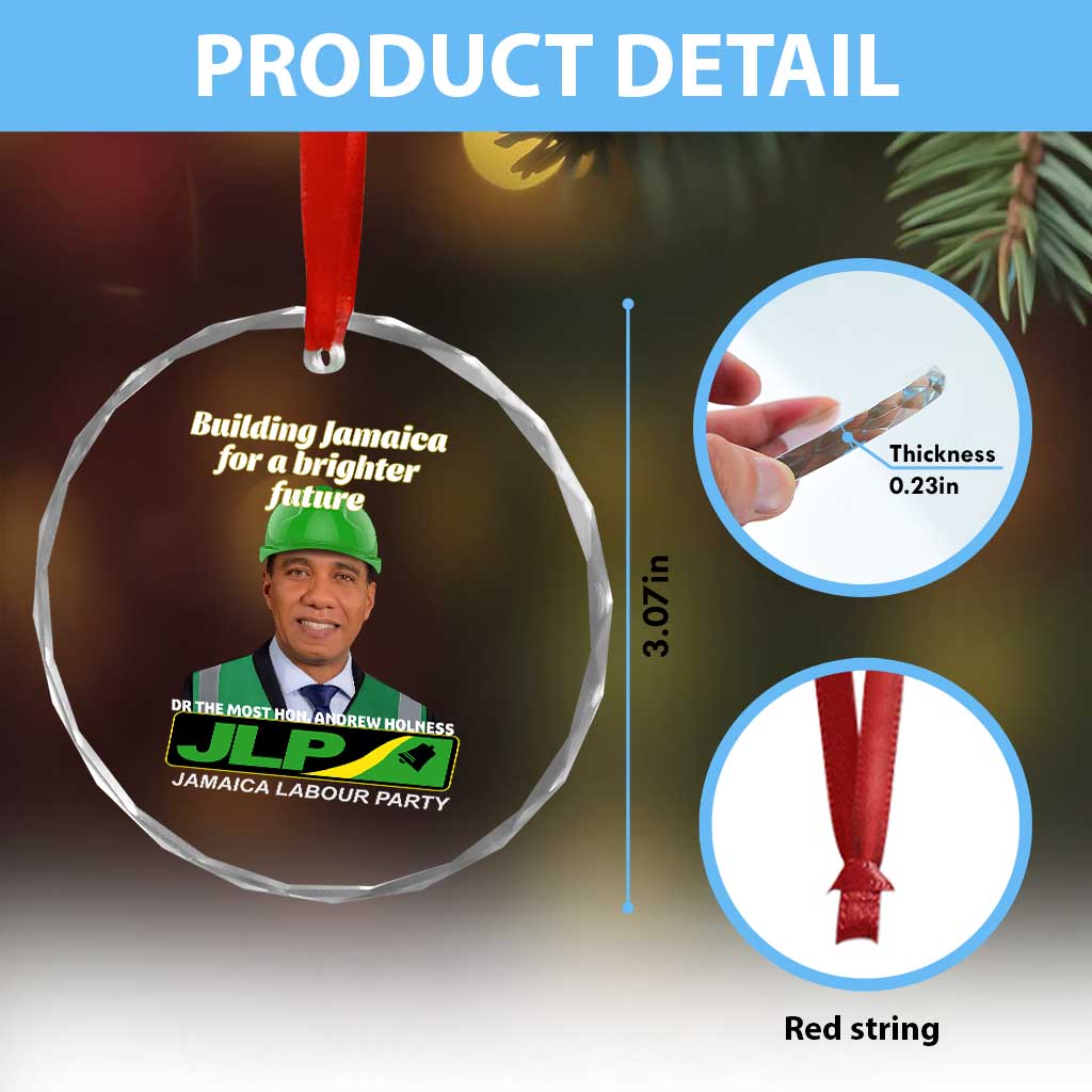 Dr Most Hon Andrew Holness JLP Supporter Crystal Glass Ornament Building Jamaica for a Brighter Future Jamaica Labor Party Politics TS02 Print Your Wear