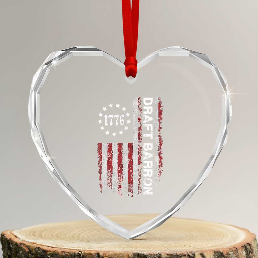 Draft Barron Heart Crystal Glass Ornament Anti War Send Barron Viral Internet Meme TS14 Transparent Glass 3'' Heart Print Your Wear