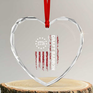 Draft Barron Heart Crystal Glass Ornament Anti War Send Barron Viral Internet Meme TS14 Transparent Glass 3'' Heart Print Your Wear