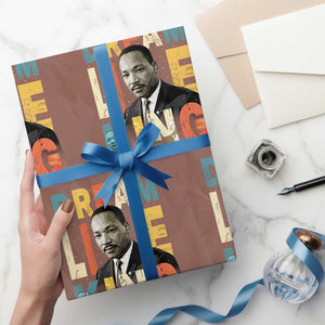 Dream Like King Inspirational MLK Graphic Wrapping Paper Roll Civil Rights Legacy Tribute TS02 Mocha Print Your Wear