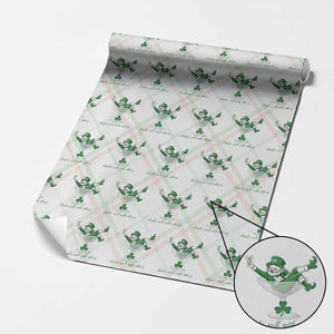 Drink Well With Others Wrapping Paper Roll Funny Leprechaun Drinking Green Beer Shamrock TS14 Christmas Plaid Print Your Wear
