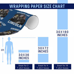 Drinkin Like Lincoln Wrapping Paper Roll Abraham Lincoln 4th of July Beer Lover