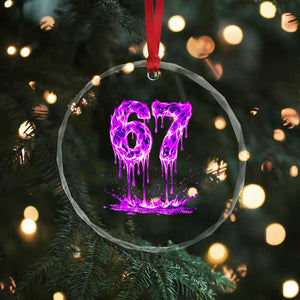 Drip Fire Flame Six Seven Crystal Glass Ornament Trendy Meme Gift TS12 Print Your Wear