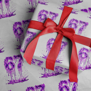 Drip Fire Flame Six Seven Wrapping Paper Roll Trendy Meme Gift TS12 White Print Your Wear