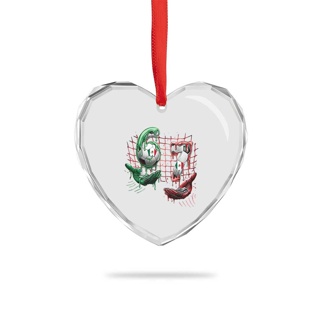 Drip Mexico Soccer Six Seven Meme Heart Crystal Glass Ornament Mexicano Supporter Player Gift TS12 Print Your Wear