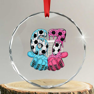 Drip Soccer Six Seven Meme Crystal Glass Ornament Funny Gen Alpha Slang TS12 Transparent Glass 3'' Circle Print Your Wear