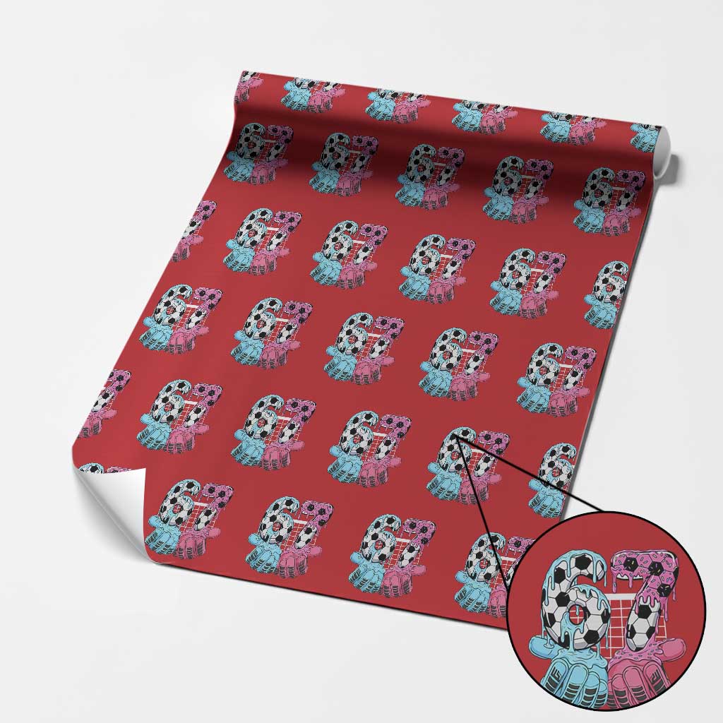 Drip Soccer Six Seven Meme Wrapping Paper Roll Funny Gen Alpha Slang TS12 Red Print Your Wear