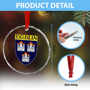 Dublin Ireland Crystal Glass Ornament The Coat of Arms of Dublin Three Burning Castles TS11 Print Your Wear