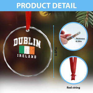 Dublin Ireland Flag Irish Retro Throwback Sports Design Crystal Glass Ornament TS11 Print Your Wear