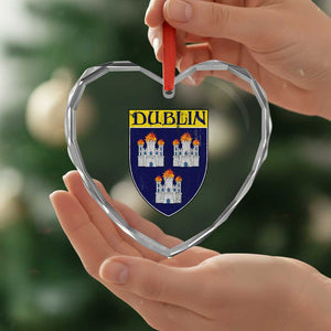 Dublin Ireland Heart Crystal Glass Ornament The Coat of Arms of Dublin Three Burning Castles TS11 Print Your Wear