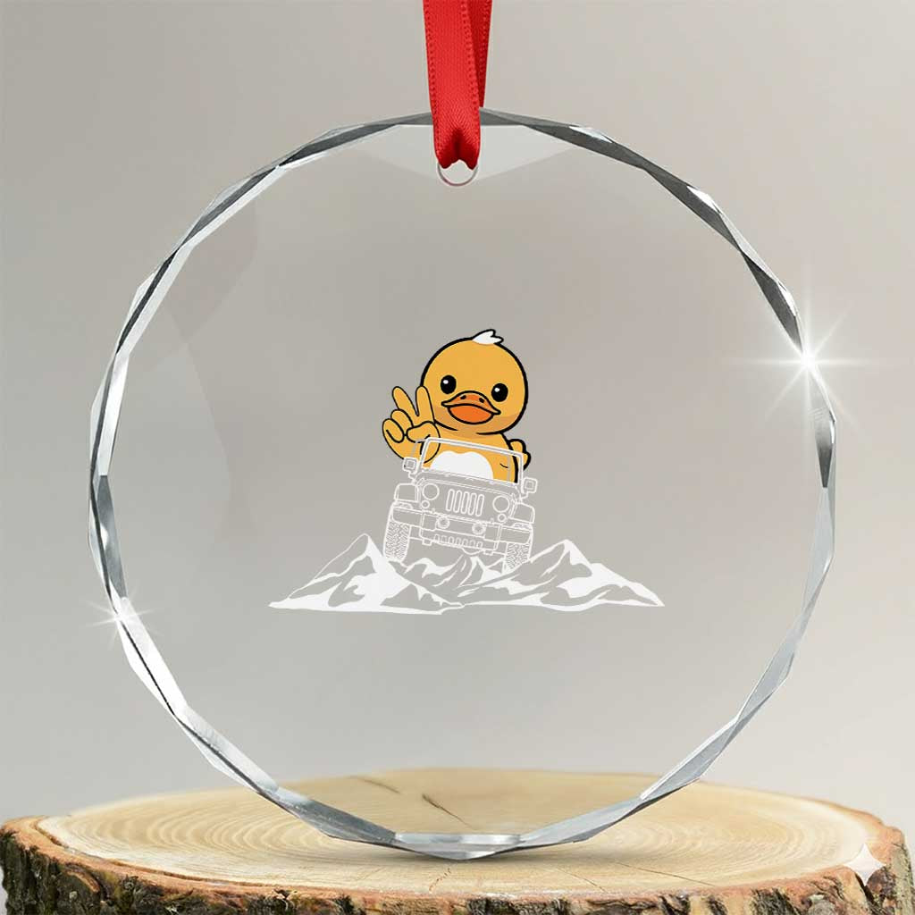 Duck Offroad Car Crystal Glass Ornament Funny Off Roading ATV Off Road TS10 Transparent Glass 3'' Circle Print Your Wear