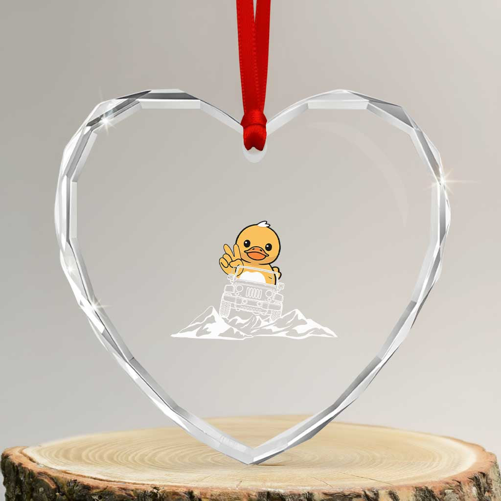 Duck Offroad Car Heart Crystal Glass Ornament Funny Off Roading ATV Off Road TS10 Transparent Glass 3'' Heart Print Your Wear