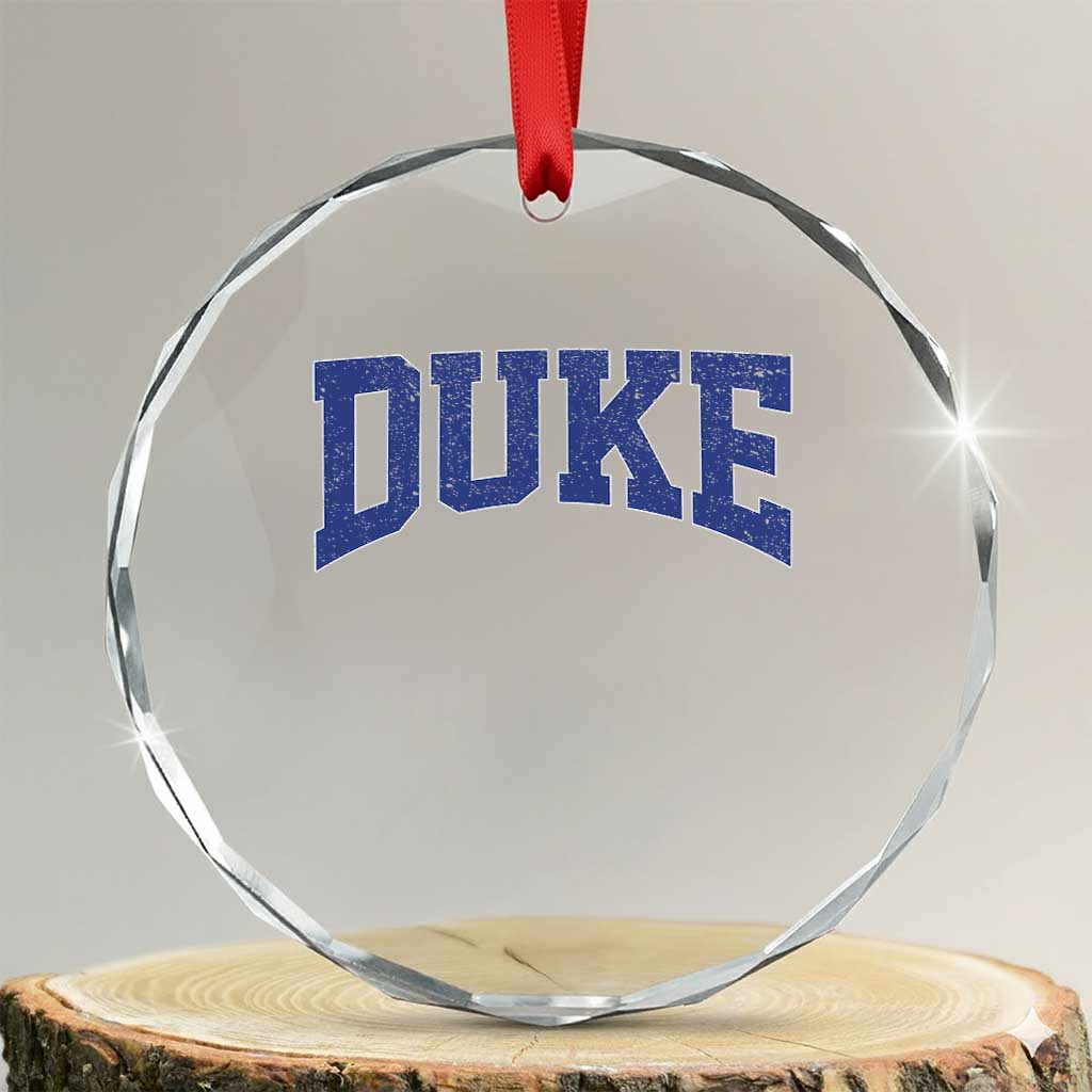 Duke Bold Script Name Sports Fans Crystal Glass Ornament TS11 Transparent Glass 3'' Circle Print Your Wear