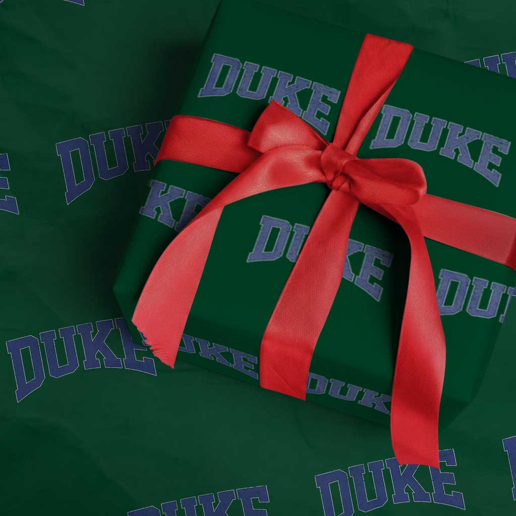 Duke Bold Script Name Sports Fans Wrapping Paper Roll TS11 Green Print Your Wear