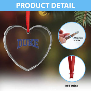 Duke Bold Script Name Sports Fans Heart Crystal Glass Ornament TS11 Print Your Wear