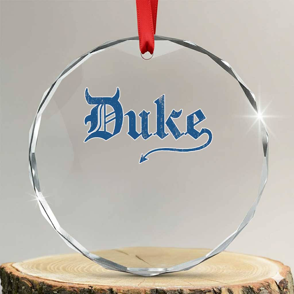 Duke Gothic Throwback Crystal Glass Ornament Game Day for Sports Fan TS11 Transparent Glass 3'' Circle Print Your Wear